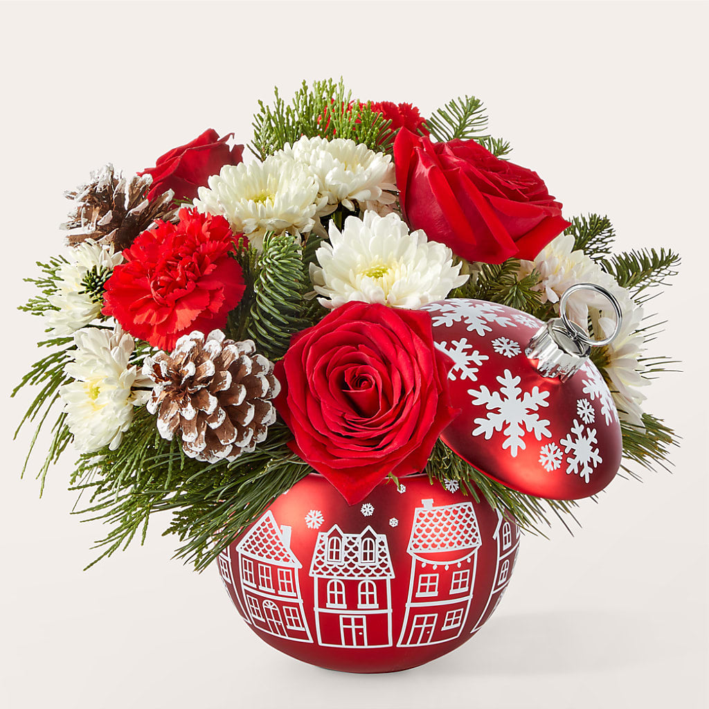 Christmas Village Ornament – Flair Floral Designs, Lake Dallas TX