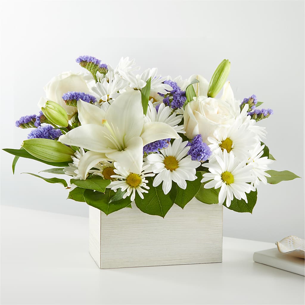 Beyond Blue Box Bouquet – Flair Floral Designs, Lake Dallas TX