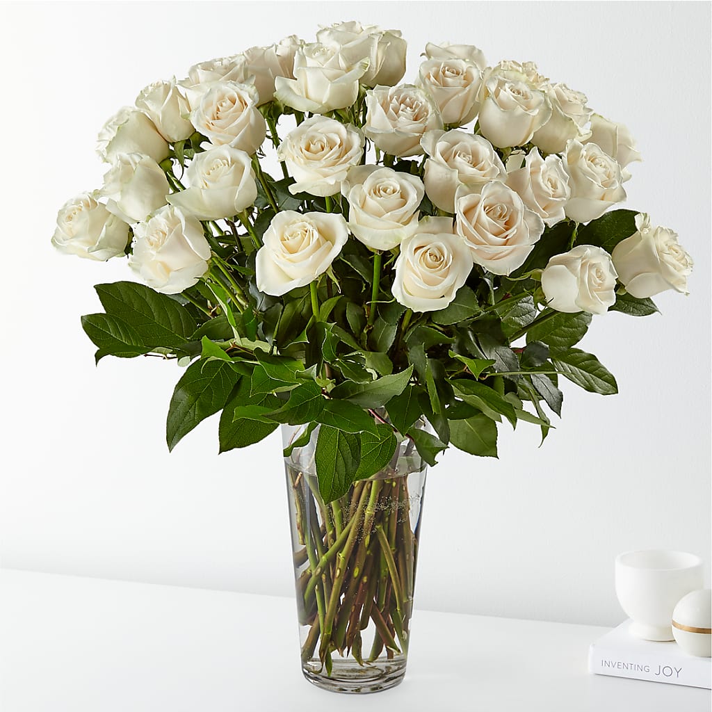 Long Stem White Rose Bouquet – Flair Floral Designs, Lake Dallas TX