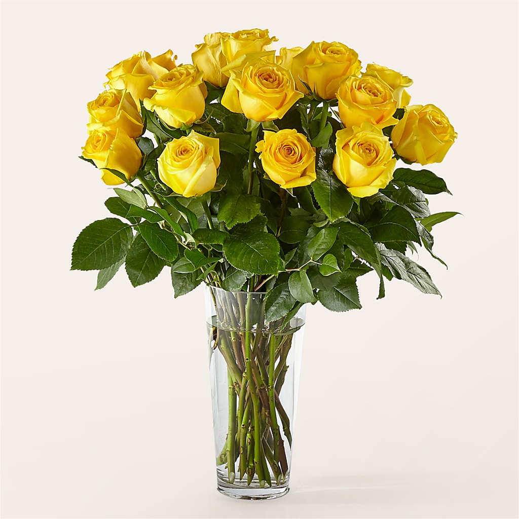 Long Stem Yellow Rose Bouquet – Flair Floral Designs, Lake Dallas TX