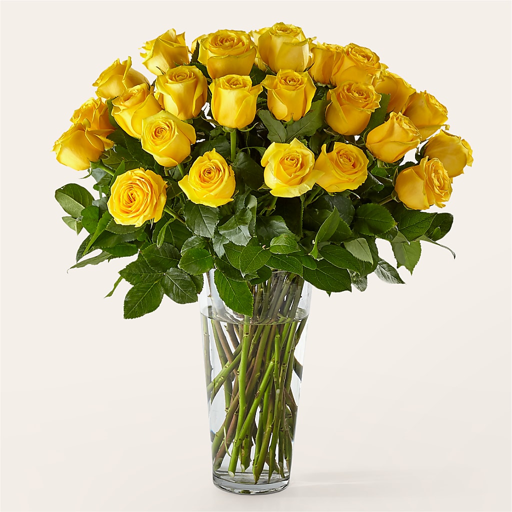 Long Stem Yellow Rose Bouquet – Flair Floral Designs, Lake Dallas TX