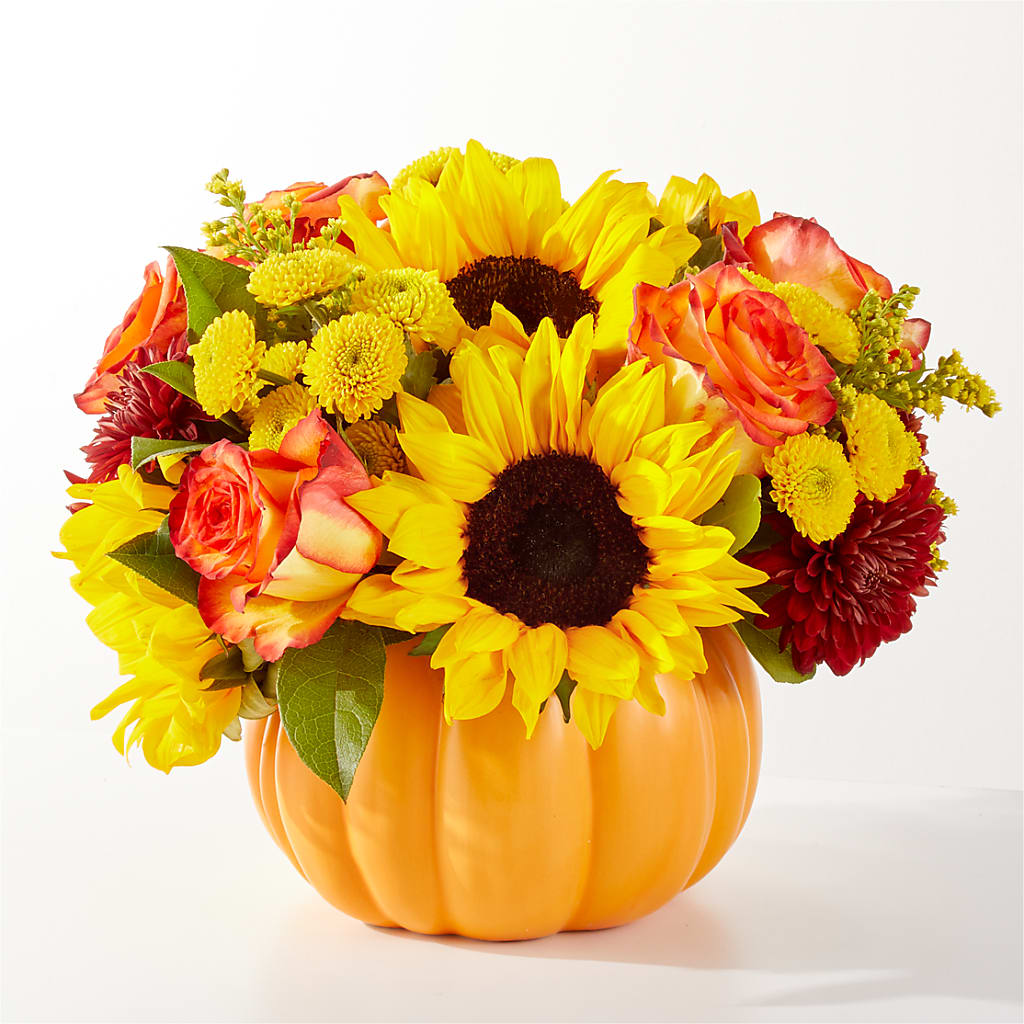 Golden Gourd Pumpkin Bouquet – Flair Floral Designs, Lake Dallas TX