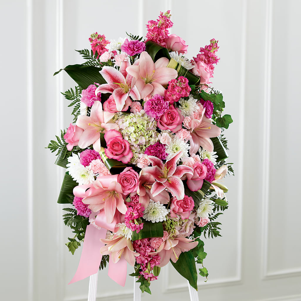 Comforting Standing Spray – Flair Floral Designs, Lake Dallas TX