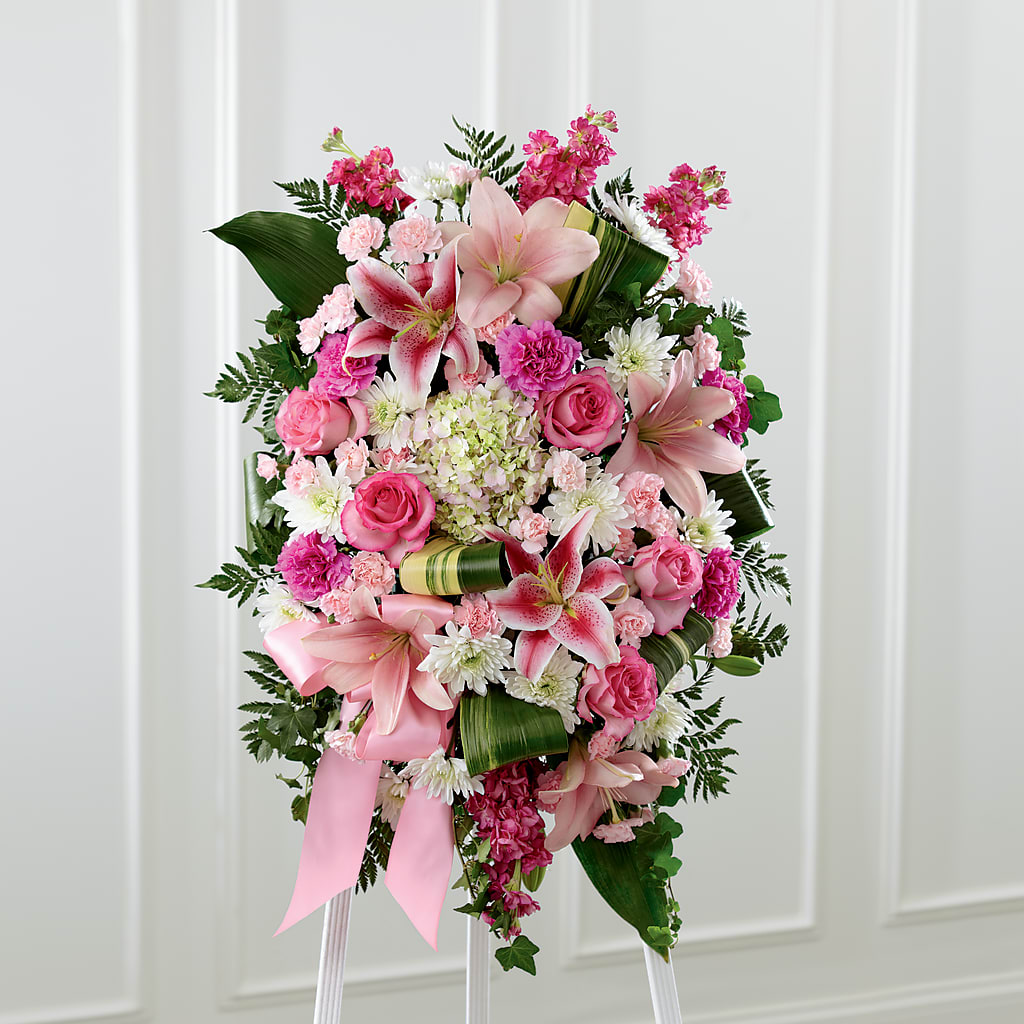 Comforting Standing Spray – Flair Floral Designs, Lake Dallas TX