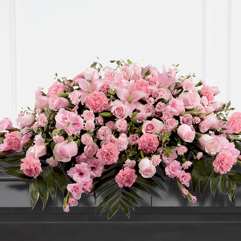Garden of Comfort Casket Spray (Standard) – Flair Floral Designs, Lake Dallas TX