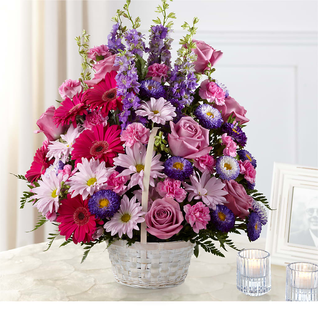 Pastel Peace Basket – Flair Floral Designs, Lake Dallas TX