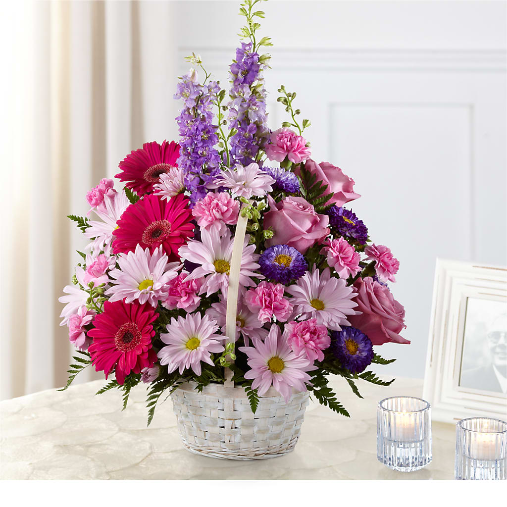Pastel Peace Basket – Flair Floral Designs, Lake Dallas TX