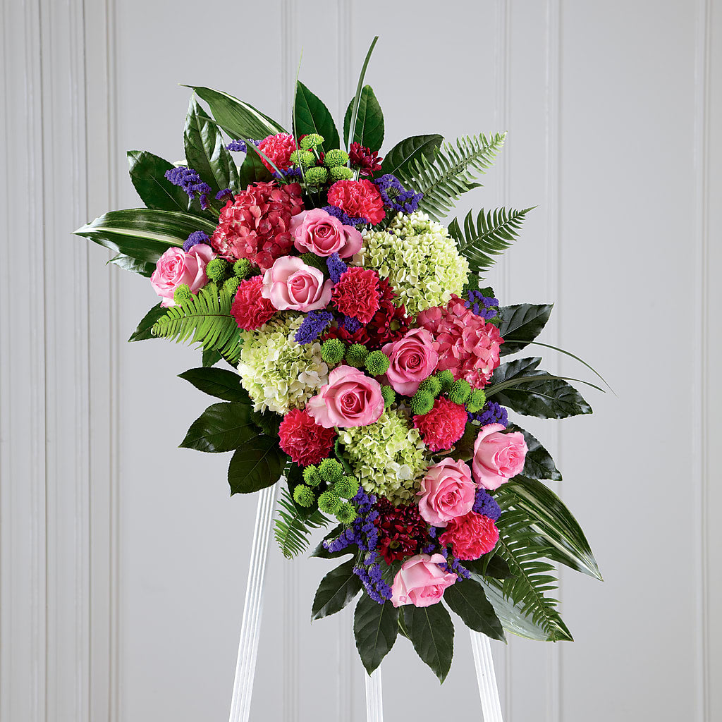 Refreshing Mix Standing Spray – Flair Floral Designs, Lake Dallas TX