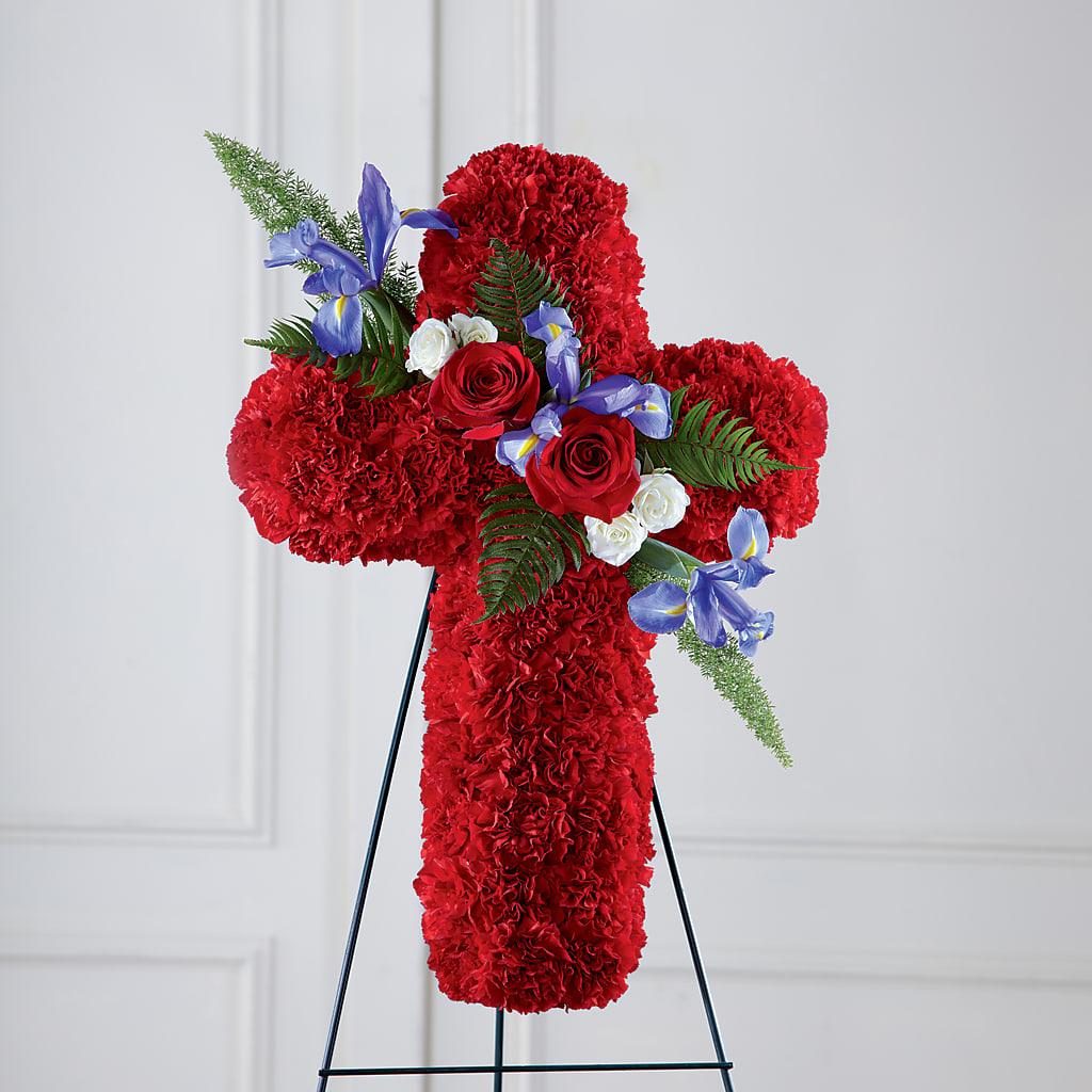 Faithful Hero Floral Cross – Flair Floral Designs, Lake Dallas TX