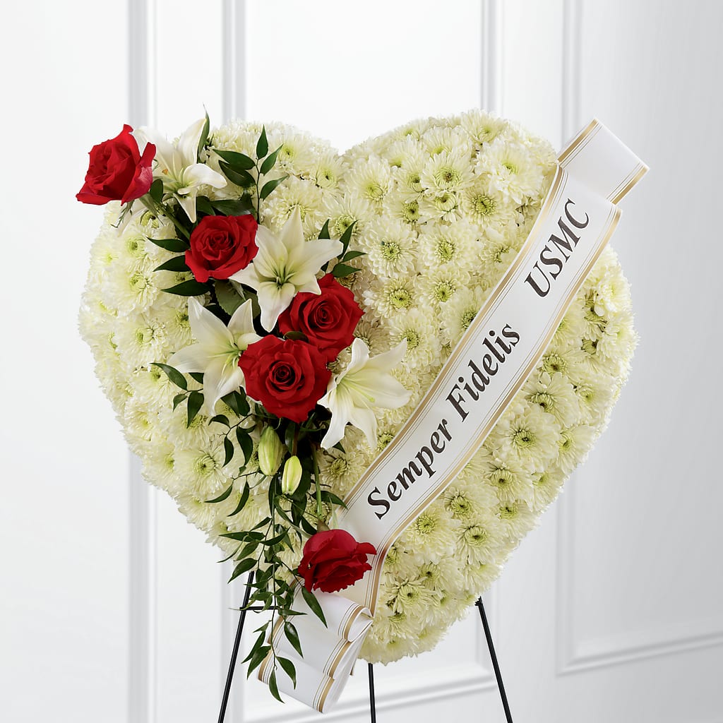 Heartfelt Hero Standing Heart – Flair Floral Designs, Lake Dallas TX
