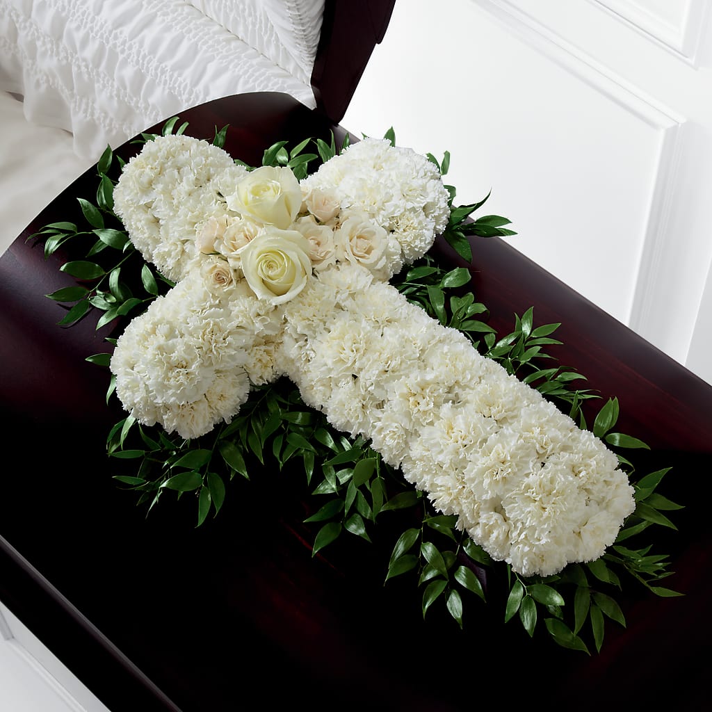 Peaceful Memories Casket Spray (Standard) – Flair Floral Designs, Lake Dallas TX