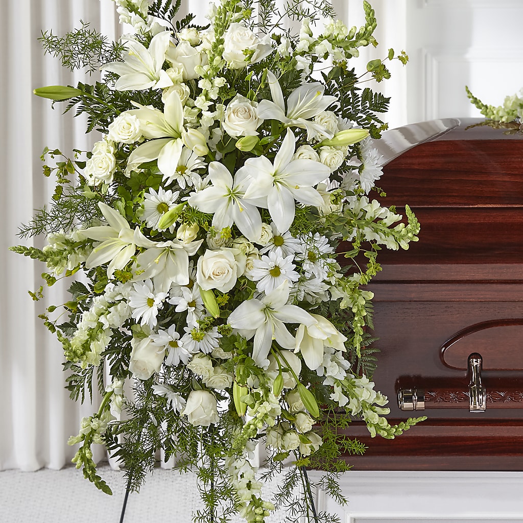 Loving Thoughts Standing Spray – Flair Floral Designs, Lake Dallas TX