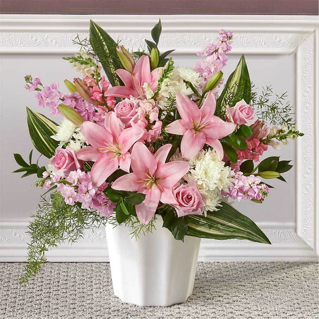 Simply Serene Floor Basket – Flair Floral Designs, Lake Dallas TX