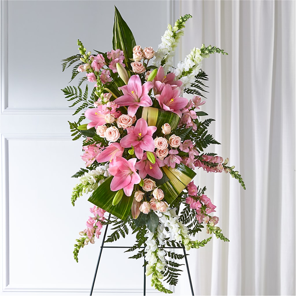 Elegant Embrace Standing Spray – Flair Floral Designs, Lake Dallas TX