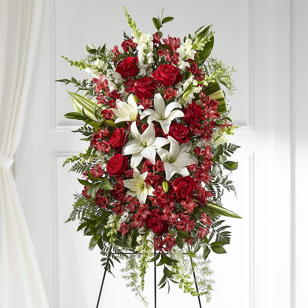 Everlasting Memory Standing Spray – Flair Floral Designs, Lake Dallas TX