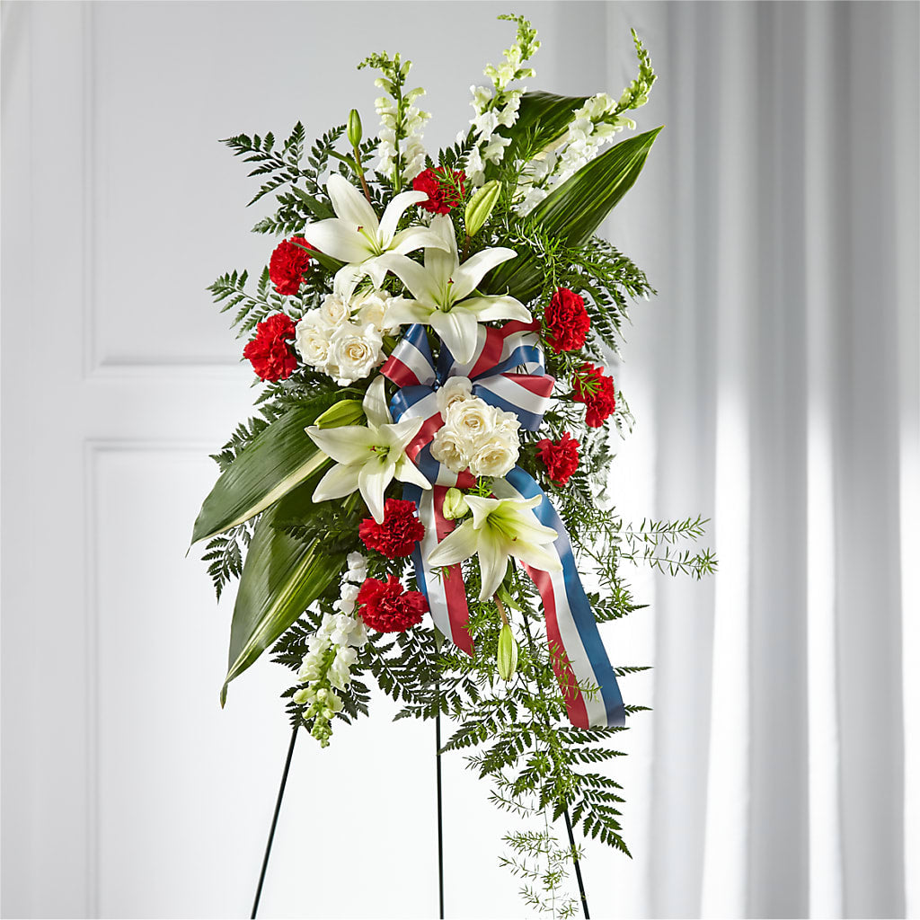 Stars of Life Standing Spray – Flair Floral Designs, Lake Dallas TX