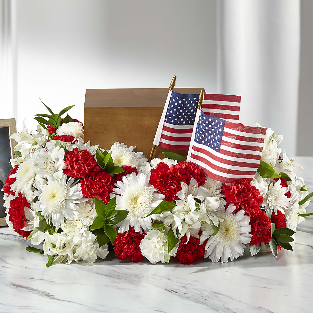 Spirit of Patriotism Cremation Adornment – Flair Floral Designs, Lake Dallas TX