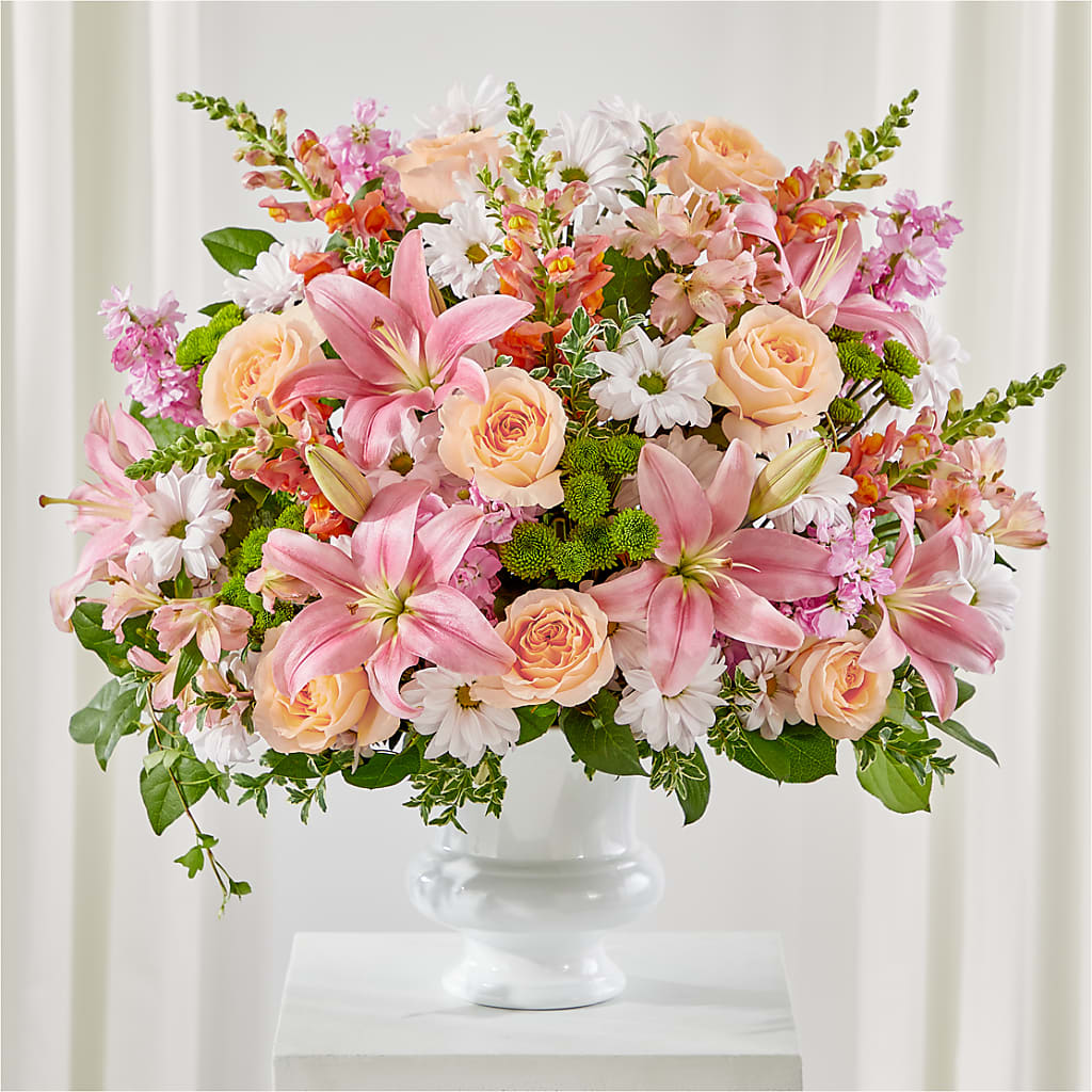 Heartfelt Gesture Urn Arrangement – Flair Floral Designs, Lake Dallas TX