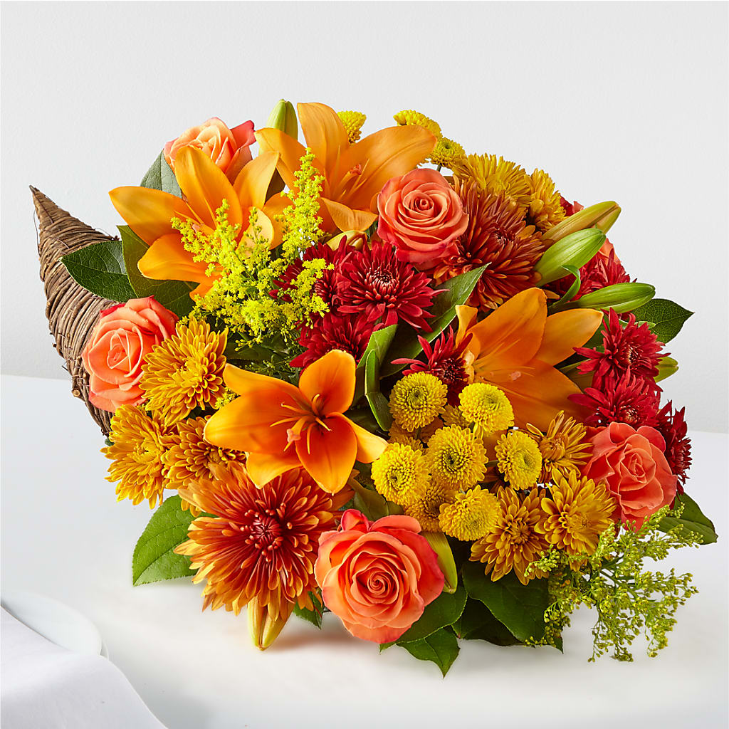 Feast of Color Cornucopia – Flair Floral Designs, Lake Dallas TX