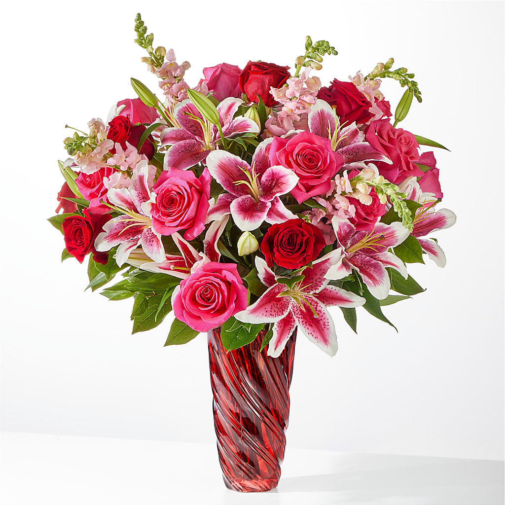 Always You Bouquet with Luxe Swirl Vase – Flair Floral Designs, Lake Dallas TX