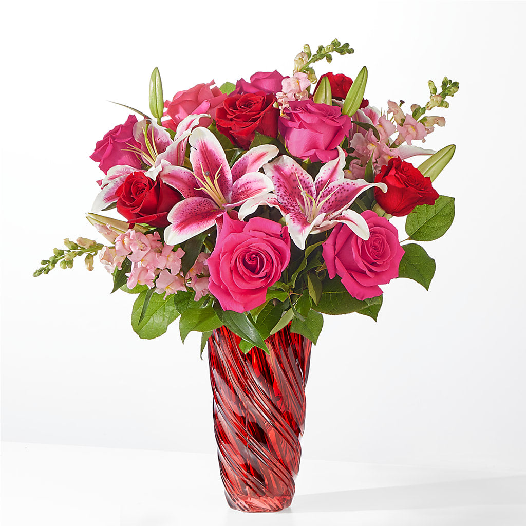 Always You Bouquet with Luxe Swirl Vase – Flair Floral Designs, Lake Dallas TX