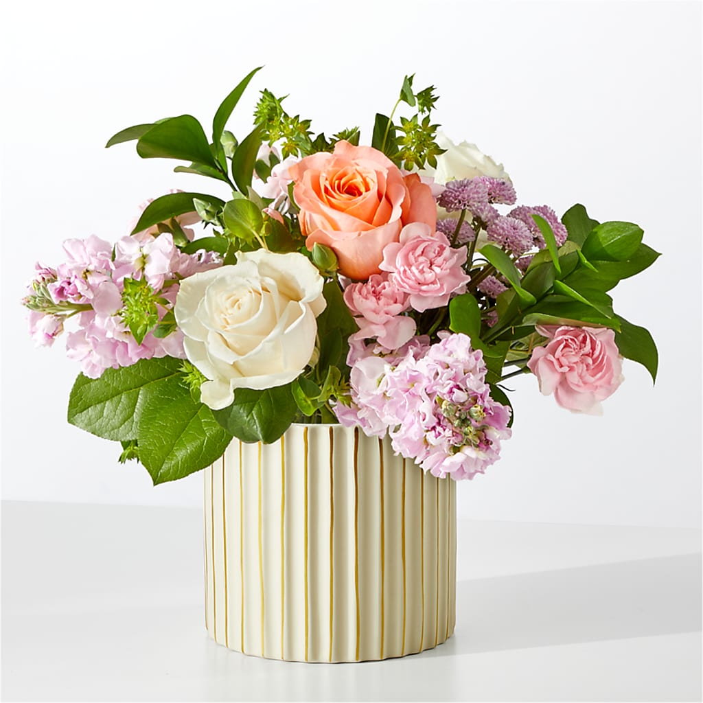 French Market Bouquet with Ivory Vase – Flair Floral Designs, Lake Dallas TX