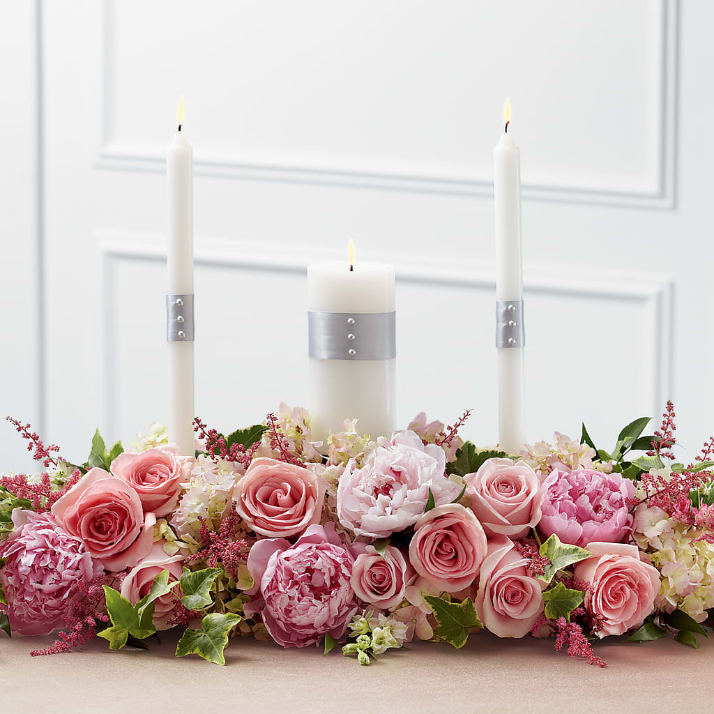 Worldwide Romance Unity Candle Arrangement – Flair Floral Designs, Lake Dallas TX