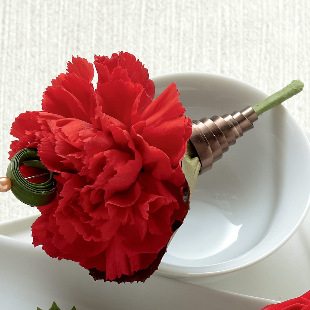 Red Carnation Boutonniere – Flair Floral Designs, Lake Dallas TX
