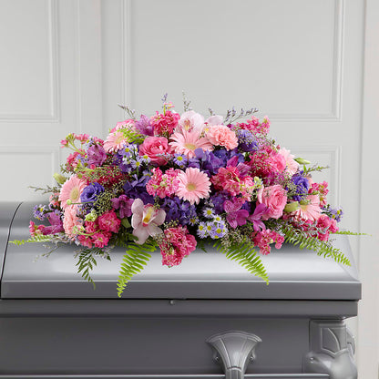Glorious Garden Casket Spray –  Flair Floral Designs, Lake Dallas TX