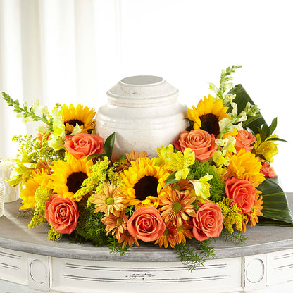Faithful Sunflower Cremation Adornment –  Flair Floral Designs, Lake Dallas TX