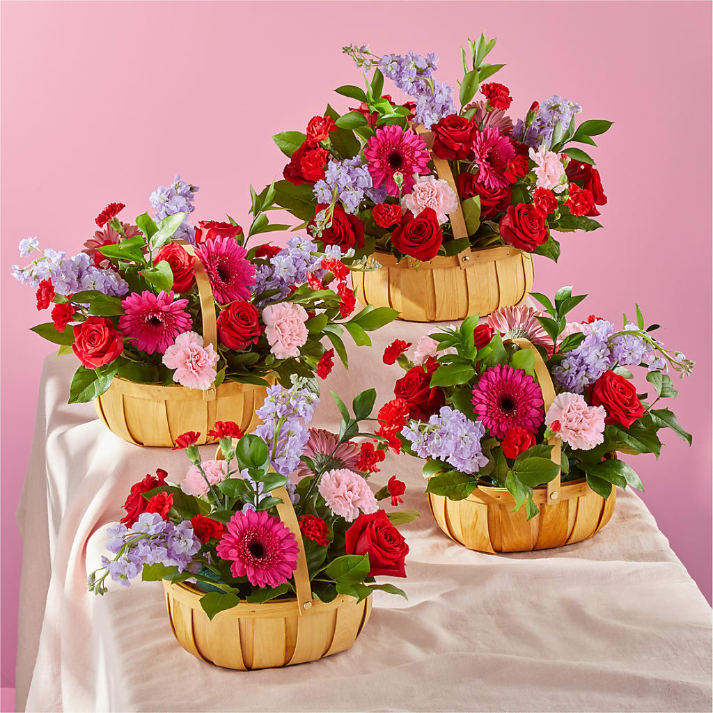 Pink Picnic Basket –  Flair Floral Designs, Lake Dallas TX
