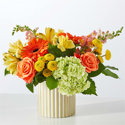 Autumn Sunshine Bouquet with Ivory Vase –  Flair Floral Designs, Lake Dallas TX