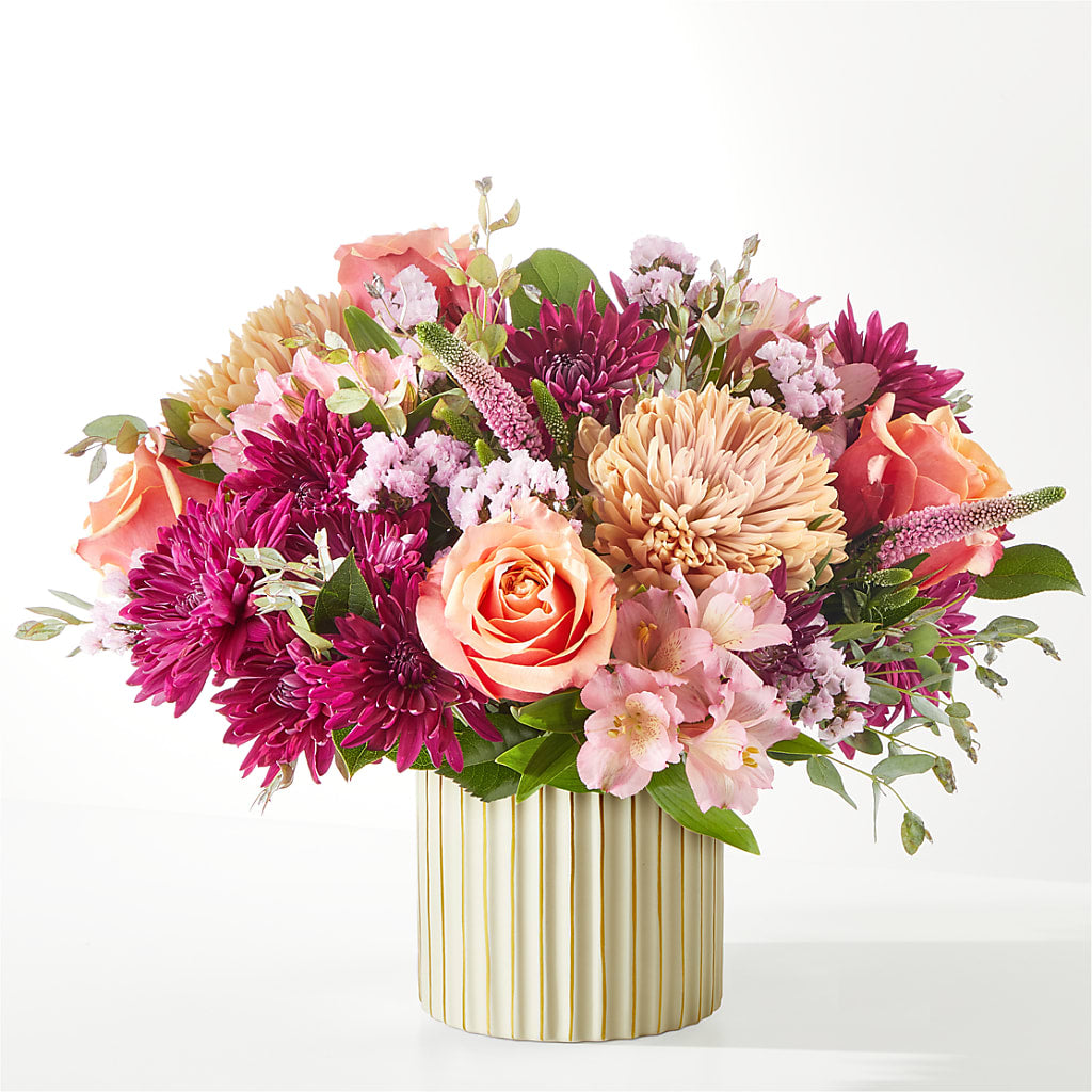 Berry Cobbler Bouquet with Ivory Vase –  Flair Floral Designs, Lake Dallas TX