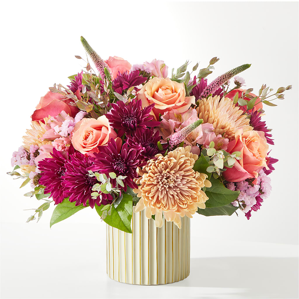 Berry Cobbler Bouquet with Ivory Vase –  Flair Floral Designs, Lake Dallas TX