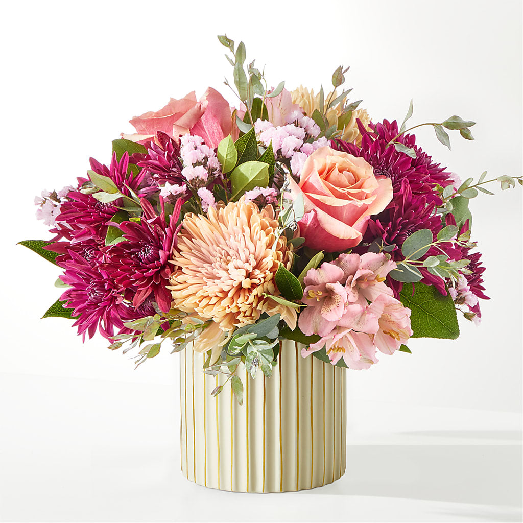 Berry Cobbler Bouquet with Ivory Vase –  Flair Floral Designs, Lake Dallas TX