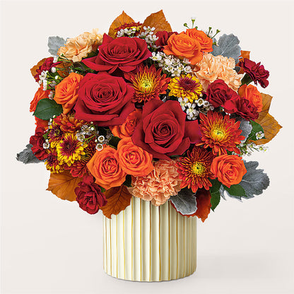 Merlot Bouquet with Ivory Vase –  Flair Floral Designs, Lake Dallas TX