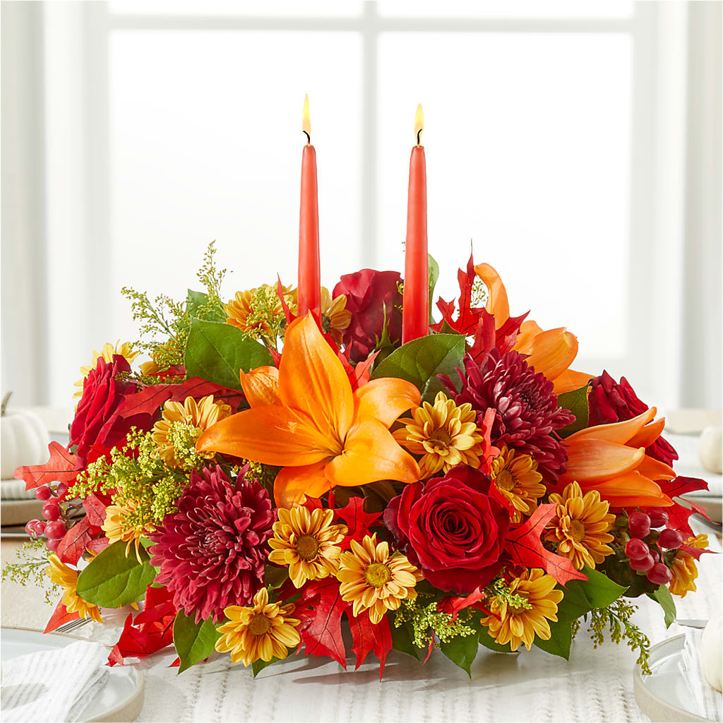 Autumn's Embrace Centerpiece –  Flair Floral Designs, Lake Dallas TX