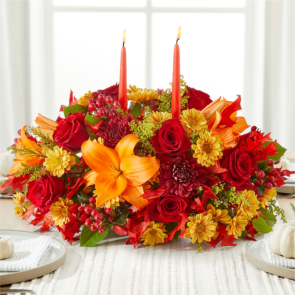 Autumn's Embrace Centerpiece –  Flair Floral Designs, Lake Dallas TX