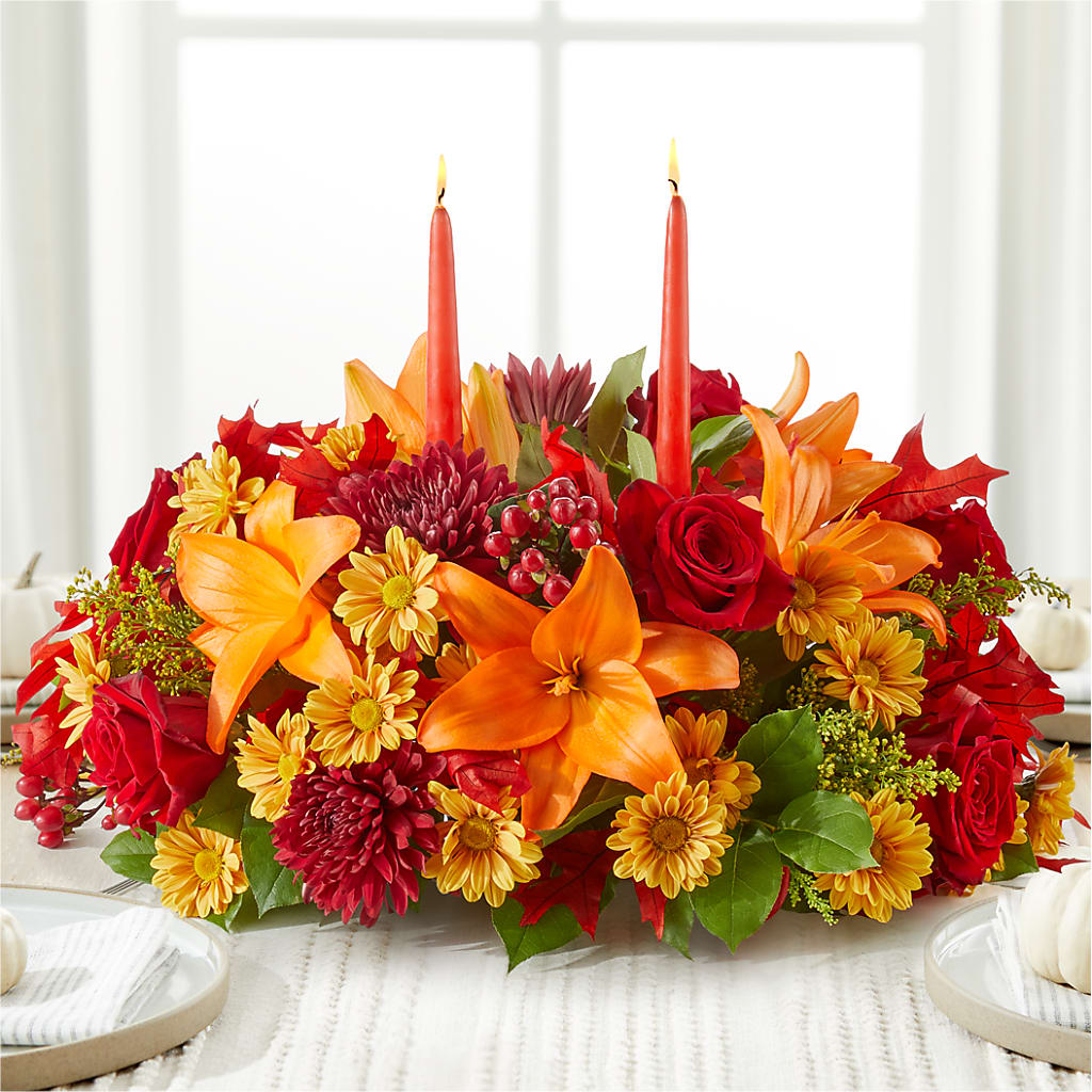 Autumn's Embrace Centerpiece –  Flair Floral Designs, Lake Dallas TX