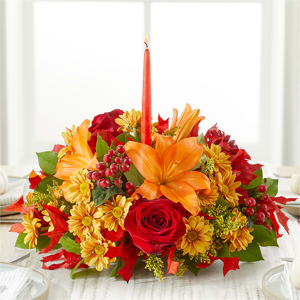 Autumn's Embrace Centerpiece –  Flair Floral Designs, Lake Dallas TX