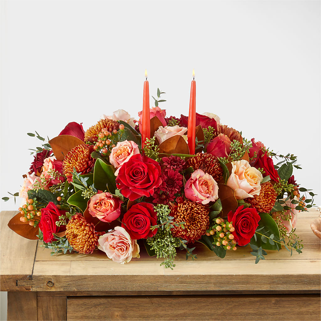 Gather Near Centerpiece –  Flair Floral Designs, Lake Dallas TX