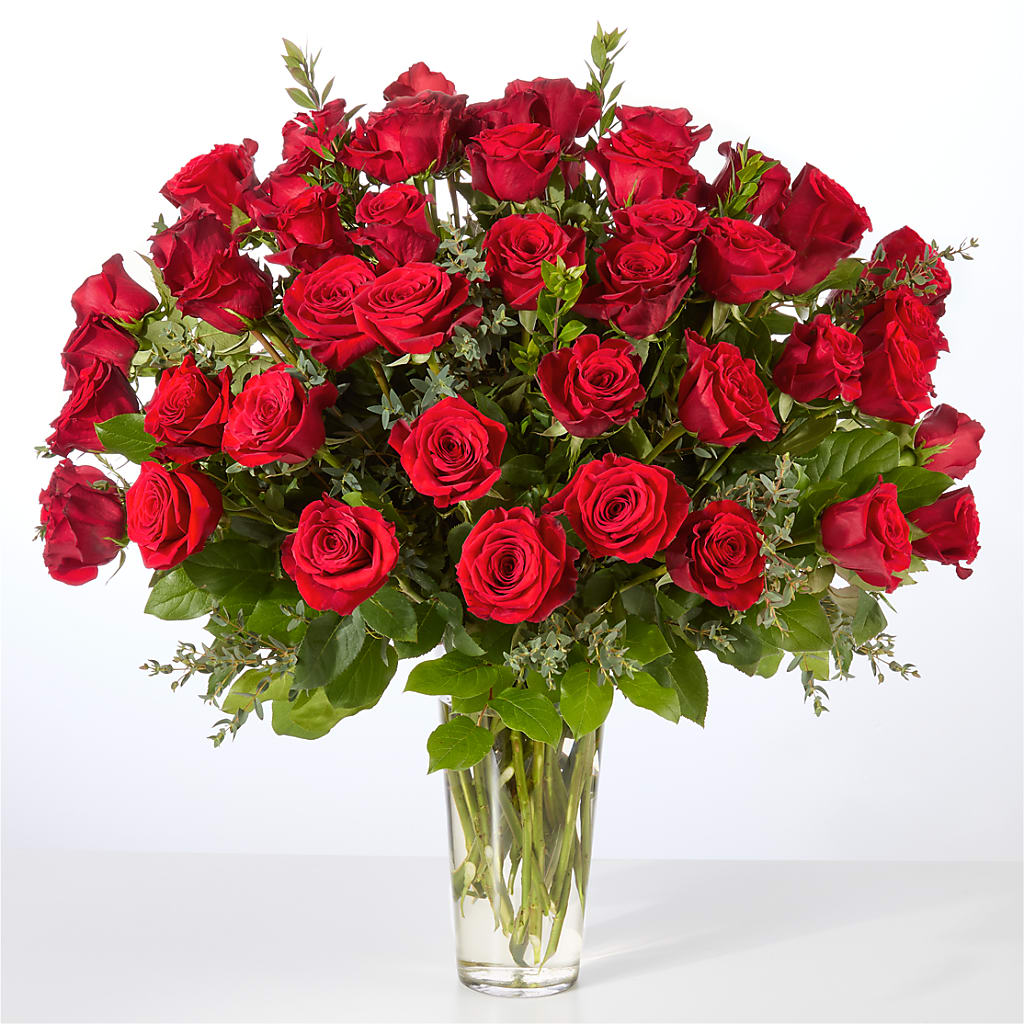 Forever Yours Fifty Stem Red Rose Bouquet –  Flair Floral Designs, Lake Dallas TX