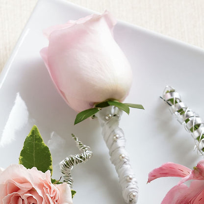 Pink Rose Boutonniere –  Flair Floral Designs, Lake Dallas TX